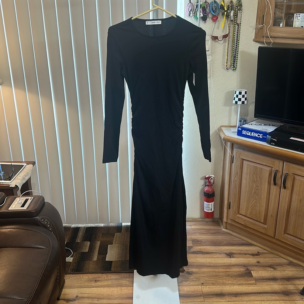 MNG Elegant Black Long Sleeve Dress